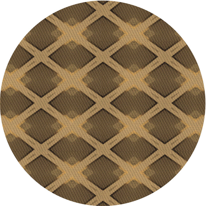 Square Patterned Cinnamon Brown Rug, pat3608brn