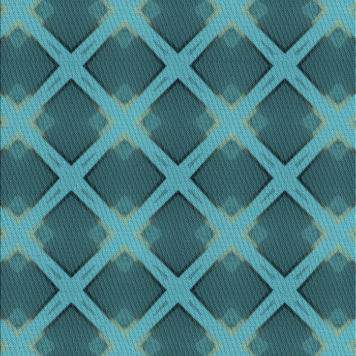 Patterned Dark Turquoise Green Rug, pat3608lblu