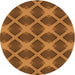 Square Patterned Saddle Brown Rug, pat3608org