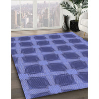 Patterned Light Slate Blue Rug, pat3609blu