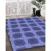 Patterned Light Slate Blue Rug in Family Room, pat3609blu