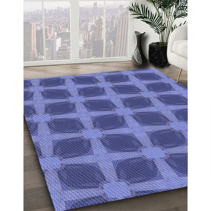 Machine Washable Transitional Light Slate Blue Rug in a Family Room, wshpat3609blu