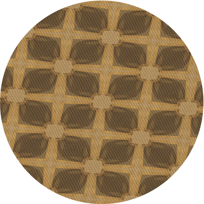 Square Patterned Dark Bronze Brown Rug, pat3609brn
