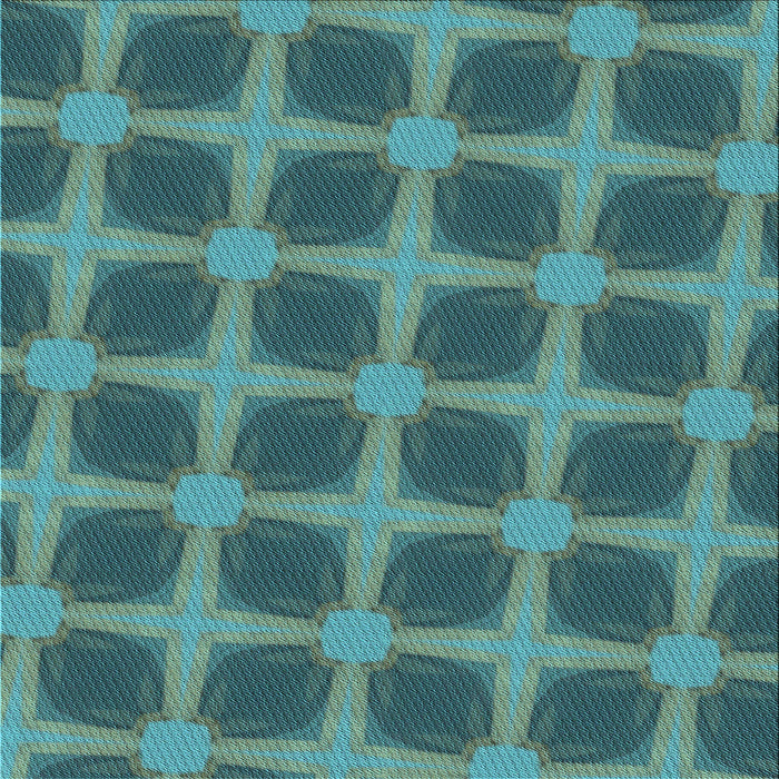 Round Patterned Medium Teal Green Rug, pat3609lblu