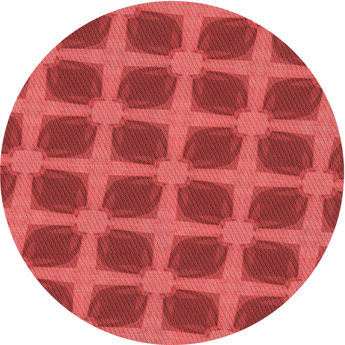 Square Patterned Red Rug, pat3609rd