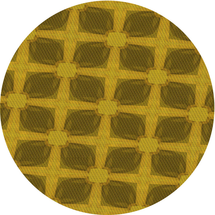 Square Patterned Dark Bronze Brown Rug, pat3609yw