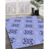 Patterned Jeans Blue Rug, pat3610blu