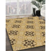 Patterned Yellow Orange Rug in Family Room, pat3610brn