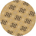 Square Patterned Yellow Orange Rug, pat3610brn