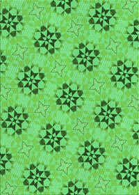 Machine Washable Transitional Neon Green Rug, wshpat3610grn