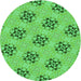 Square Patterned Neon Green Rug, pat3610grn