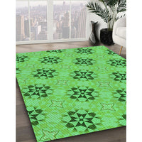 Patterned Neon Green Rug, pat3610grn