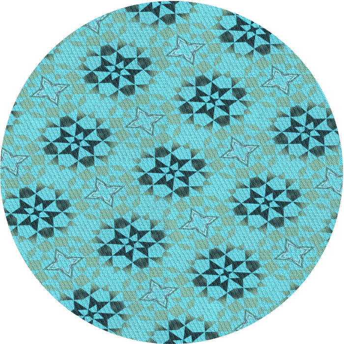 Square Patterned Deep-Sea Green Rug, pat3610lblu