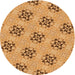 Square Patterned Orange Rug, pat3610org
