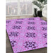 Patterned Violet Purple Rug in Family Room, pat3610pur
