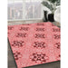 Patterned Light Coral Pink Rug in Family Room, pat3610rd