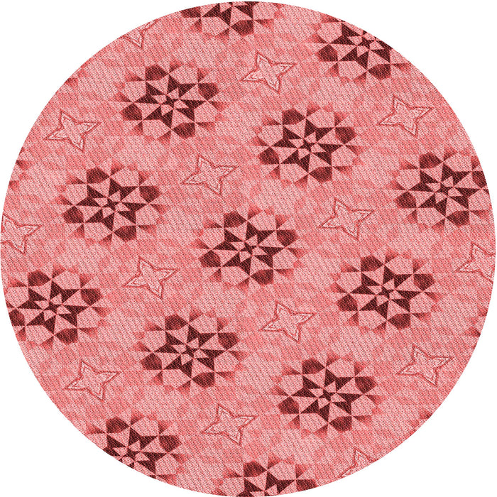 Square Patterned Light Coral Pink Rug, pat3610rd