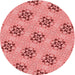 Square Patterned Light Coral Pink Rug, pat3610rd