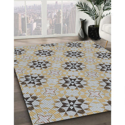 Patterned Brown Novelty Rug in Family Room, pat3610