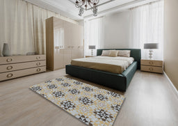 Patterned Brown Novelty Rug in a Bedroom, pat3610