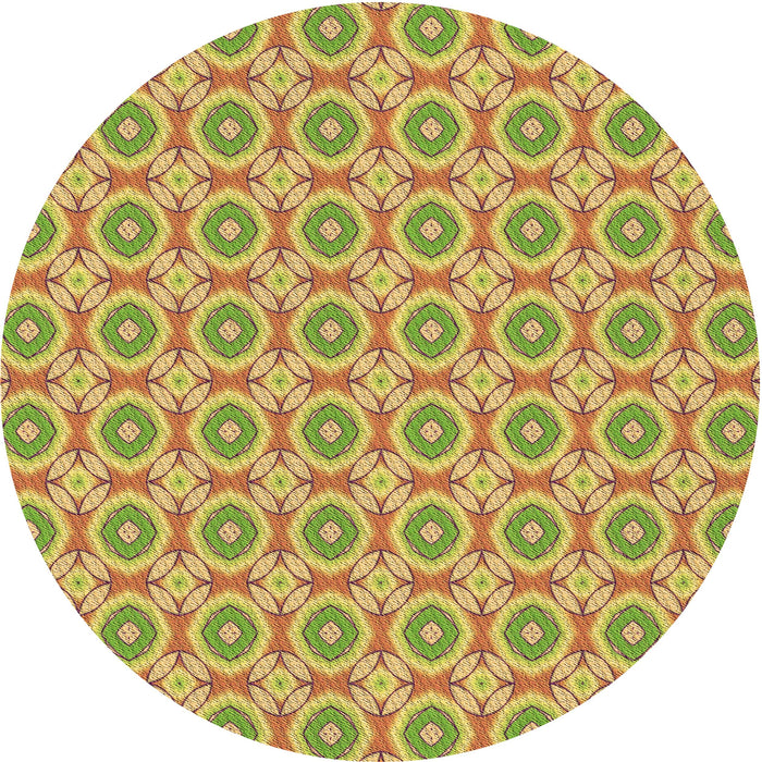 Square Machine Washable Transitional Neon Yellow Green Rug in a Living Room, wshpat3611brn