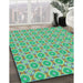 Machine Washable Transitional Lime Mint Green Rug in a Family Room, wshpat3611lblu