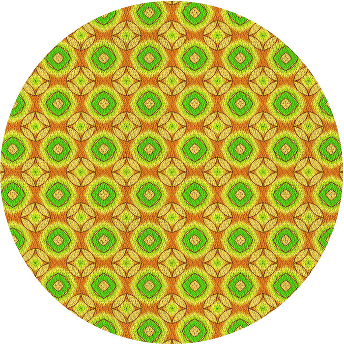 Square Machine Washable Transitional Green Yellow Green Rug in a Living Room, wshpat3611yw