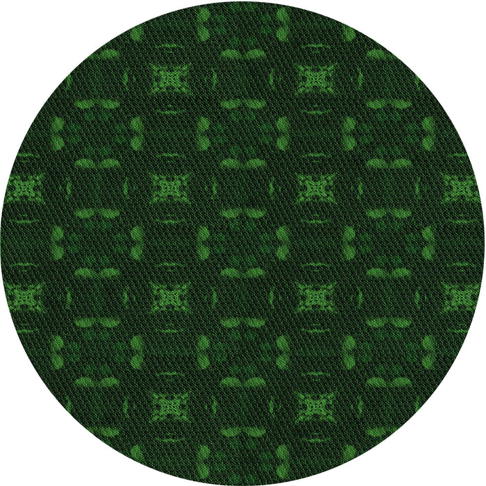 Square Machine Washable Transitional Deep Emerald Green Rug in a Living Room, wshpat3613grn