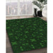 Machine Washable Transitional Deep Emerald Green Rug in a Family Room, wshpat3613grn
