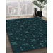 Machine Washable Transitional Black Rug in a Family Room, wshpat3613lblu