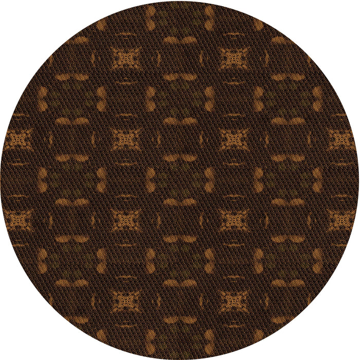 Square Machine Washable Transitional Dark Bronze Brown Rug in a Living Room, wshpat3613org