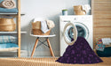 Machine Washable Transitional Deep Purple Rug in a Washing Machine, wshpat3613pur