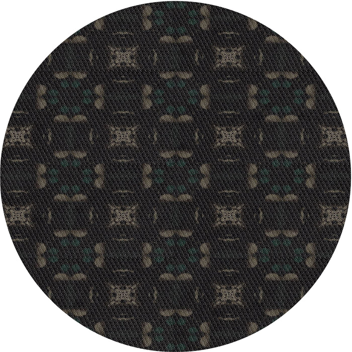 Square Patterned Black Abstract Machine Washable Rug, wshpat3613