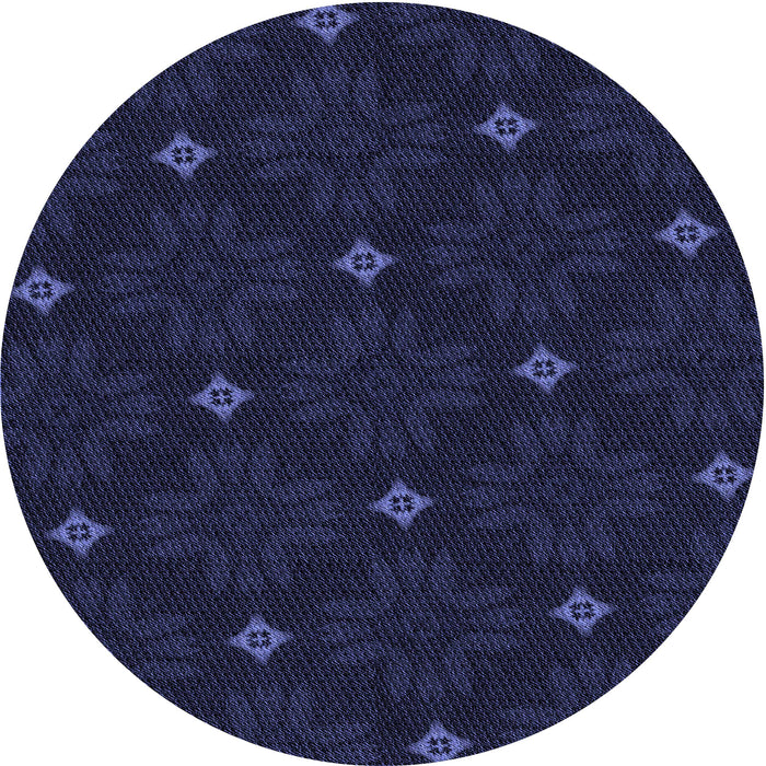 Square Patterned Night Blue Rug, pat3614blu