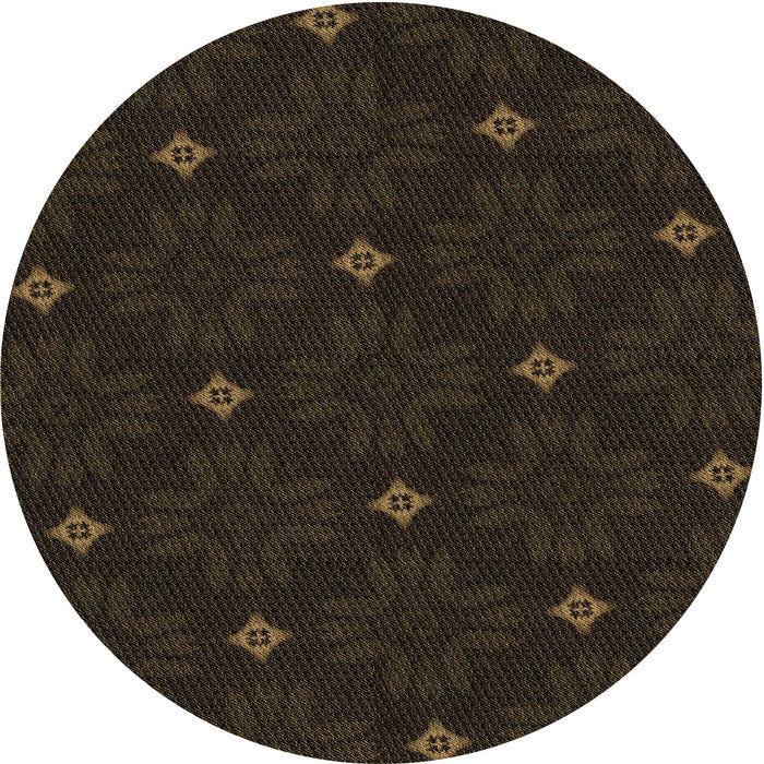 Square Patterned Midnight Gray Rug, pat3614brn