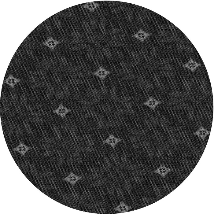 Square Patterned Black Rug, pat3614gry