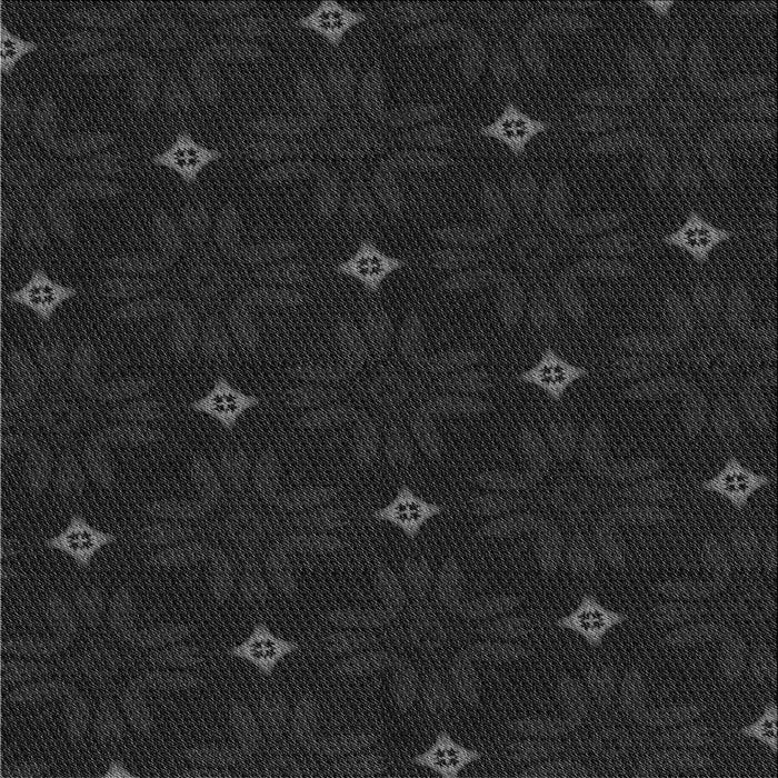 Round Patterned Black Rug, pat3614gry