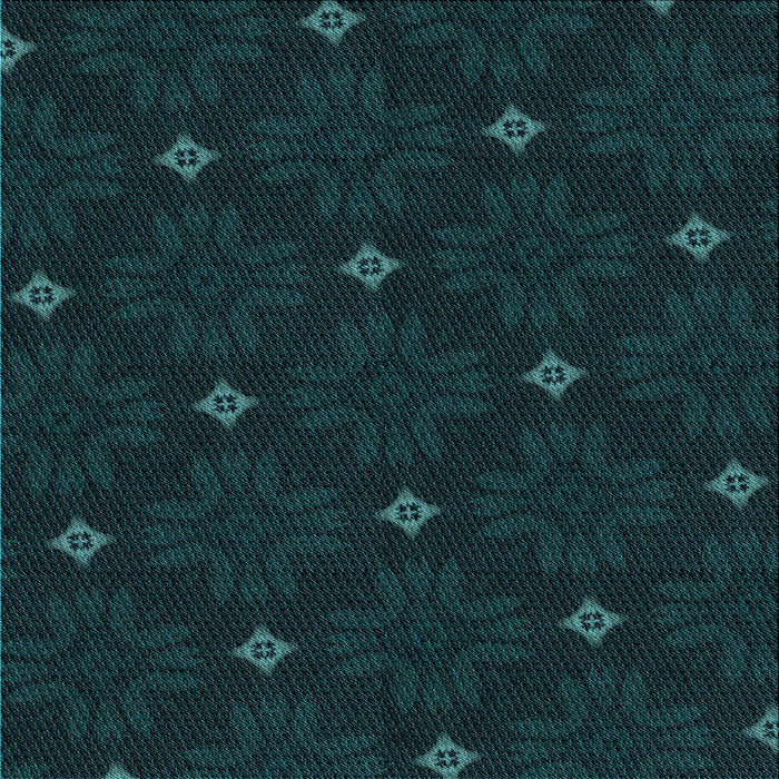 Round Patterned Deep Teal Green Rug, pat3614lblu