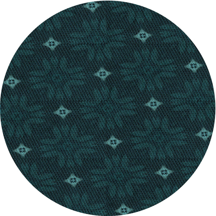 Square Patterned Deep Teal Green Rug, pat3614lblu