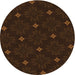 Square Patterned Dark Bronze Brown Rug, pat3614org