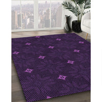 Patterned Deep Purple Rug, pat3614pur