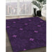 Patterned Deep Purple Rug in Family Room, pat3614pur