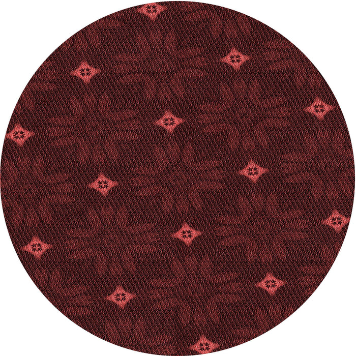 Square Patterned Tomato Red Rug, pat3614rd