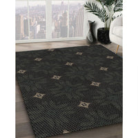 Patterned Black Novelty Rug, pat3614