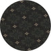 Square Machine Washable Transitional Black Rug, wshpat3614