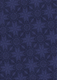 Machine Washable Transitional Night Blue Rug, wshpat3615blu