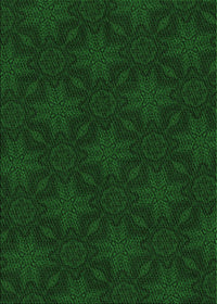 Machine Washable Transitional Green Rug, wshpat3615grn