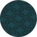 Square Patterned Teal Green Rug, pat3615lblu