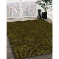 Patterned Dark Bronze Brown Rug, pat3615yw