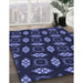 Patterned Night Blue Rug in Family Room, pat3616blu